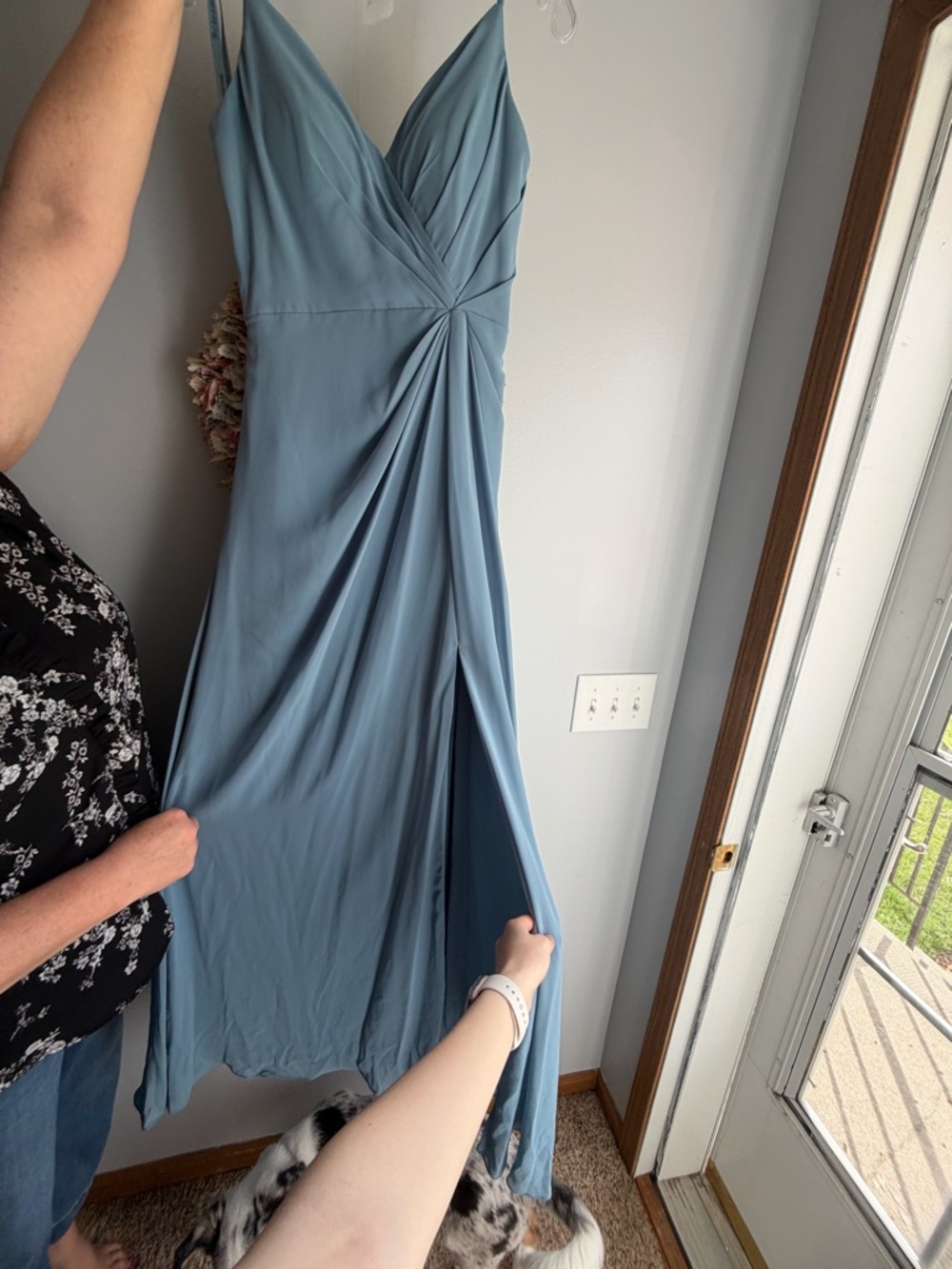Sleeveless V-Neck Blue Women’s Evening Dress